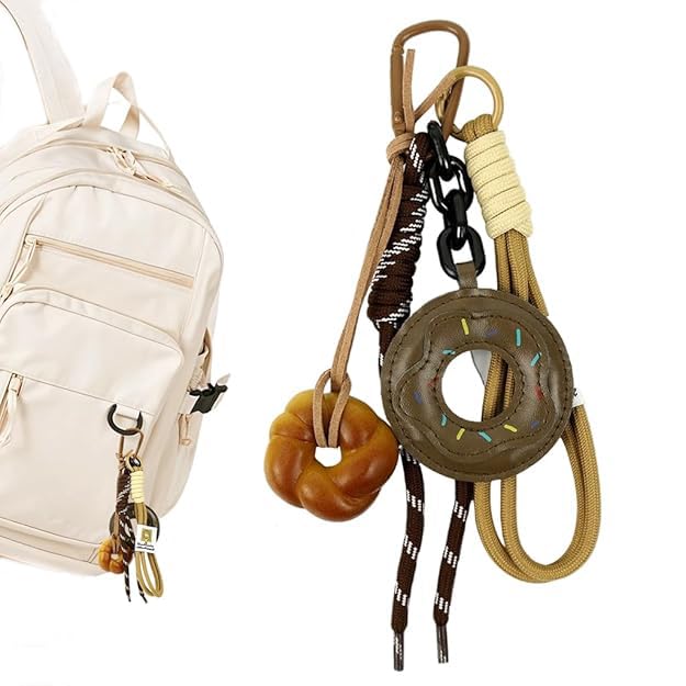 PALAY® Bag Charm Doughnut Keychain Bag Charms for Handbags Cute Nylon Braided Rope Backpack Charm Handbag Charms Gift for Women and Girls PALAY® Bag Charm Doughnut Keychain Bag Charms for Handbags Cute Nylon Braided Rope Backpack Charm Handbag Charms Gift for Women and Girls